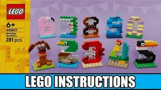 LEGO Seasonal 40807 Birthday Numbers building instructions