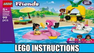 LEGO Friends 42658 Unicorn & Flamingo Pool Party building instructions