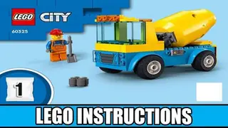 LEGO City 60325 Cement Mixer Truck building instructions
