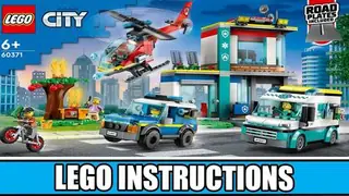 LEGO City 60371 Emergency Vehicles HQ building instructions