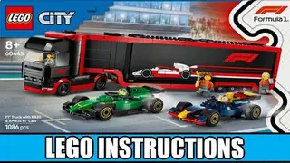 LEGO City 60445 F1 Truck with RB20 & AMR24 F1 Cars building instructions