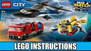 LEGO City 60462 Helicopter, Fire Truck & Submarine Remix building instructions