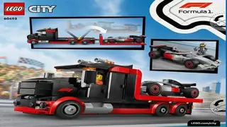 LEGO City 60493 F1 Display Truck with Audi F1 Race Car building instructions