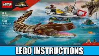 LEGO Jurassic World 76974 Brick-Built Mosasaurus Boat Mission building instructions