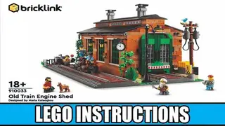 LEGO Bricklink 910033 Old Train Engine Shed building instructions