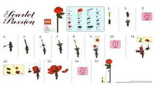 LEGO Botanicals - REDROSE - Scarlet Passion - Valentine's Day Event building instructions